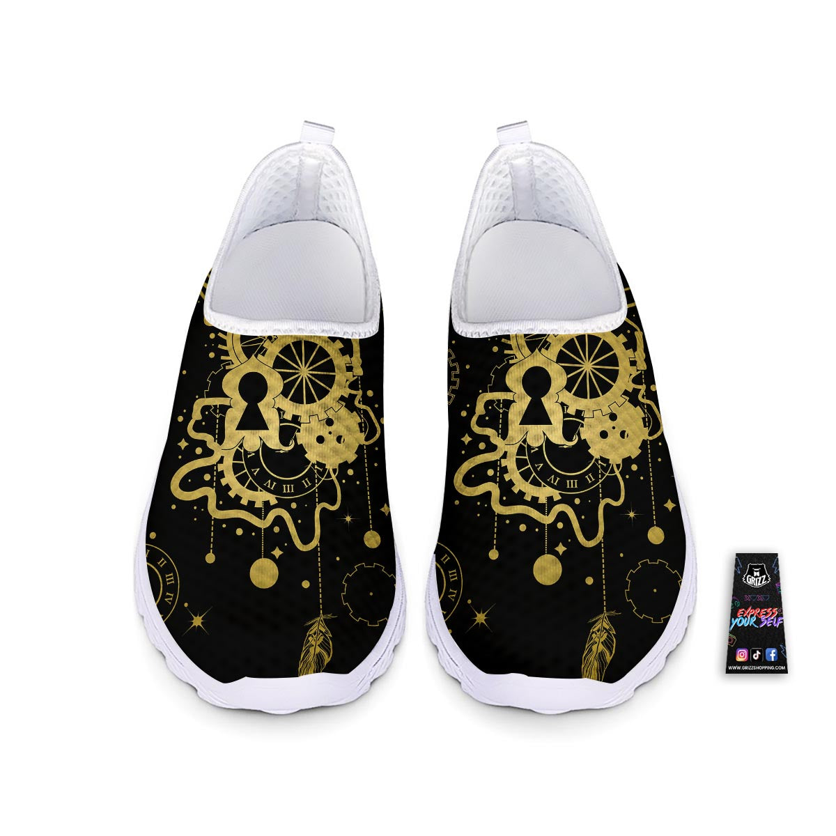 Steampunk Gears Metal Print Nurse Shoes-grizzshop