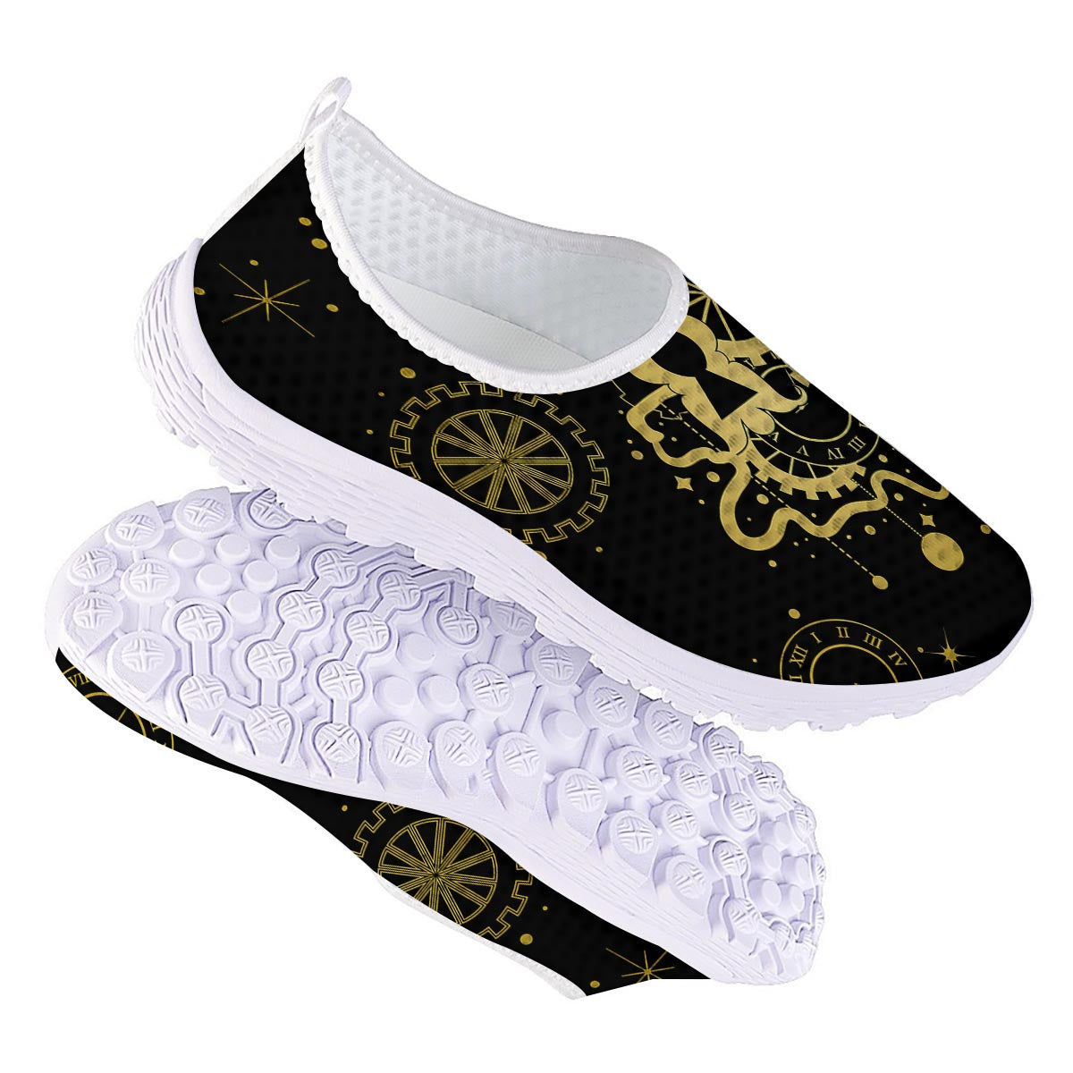 Steampunk Gears Metal Print Nurse Shoes-grizzshop