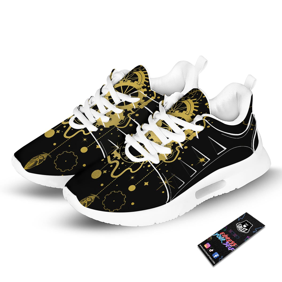 Steampunk Gears Metal Print Tennis Shoes-grizzshop