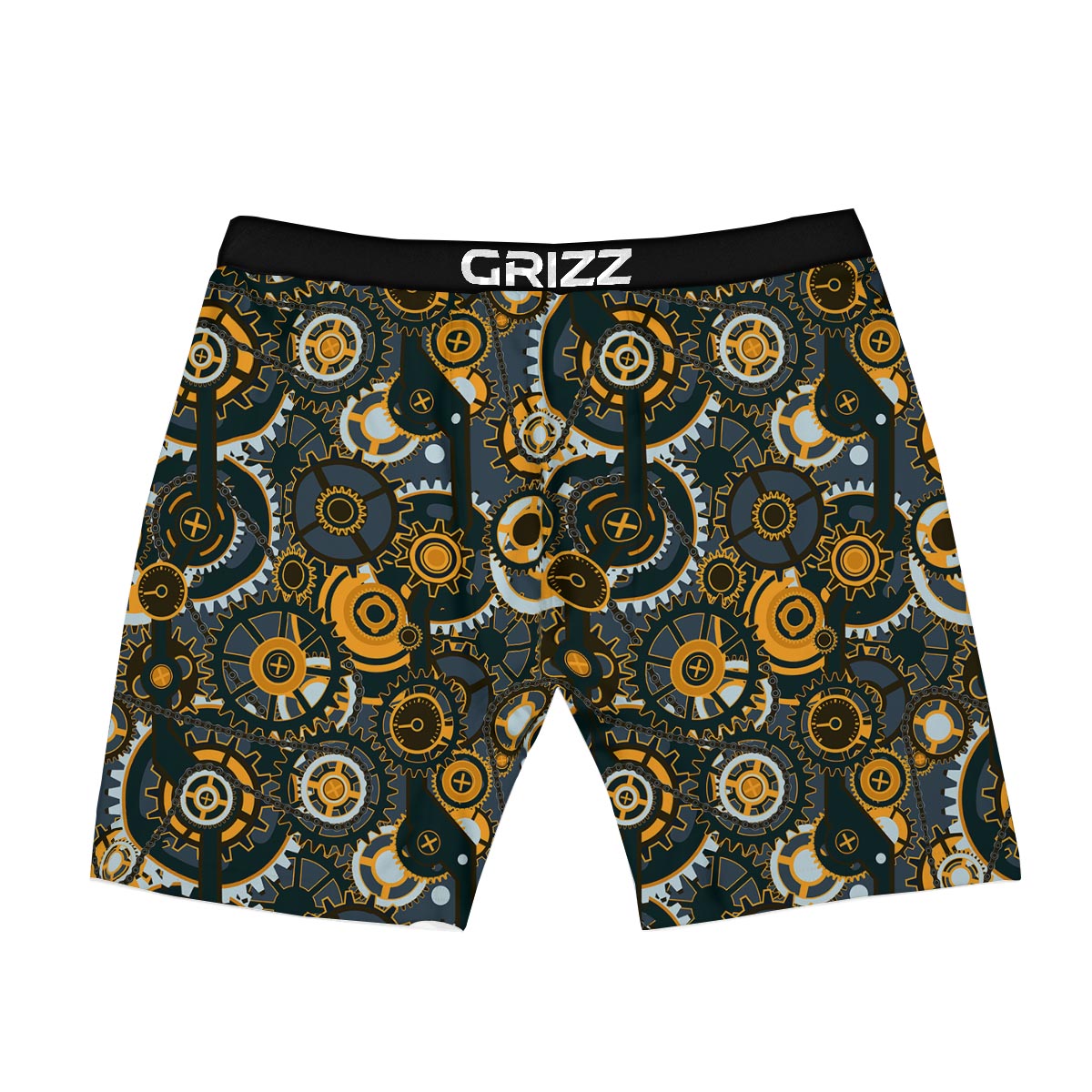 Steampunk Gears Print Pattern Boxer Briefs-grizzshop