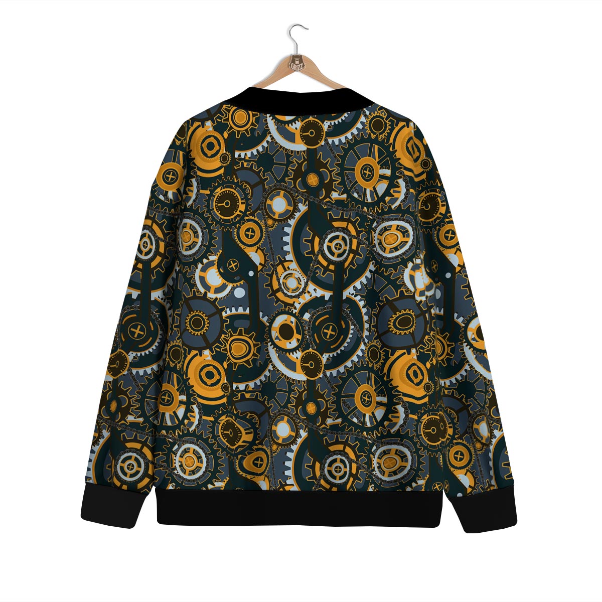 Steampunk Gears Print Pattern Cardigan-grizzshop