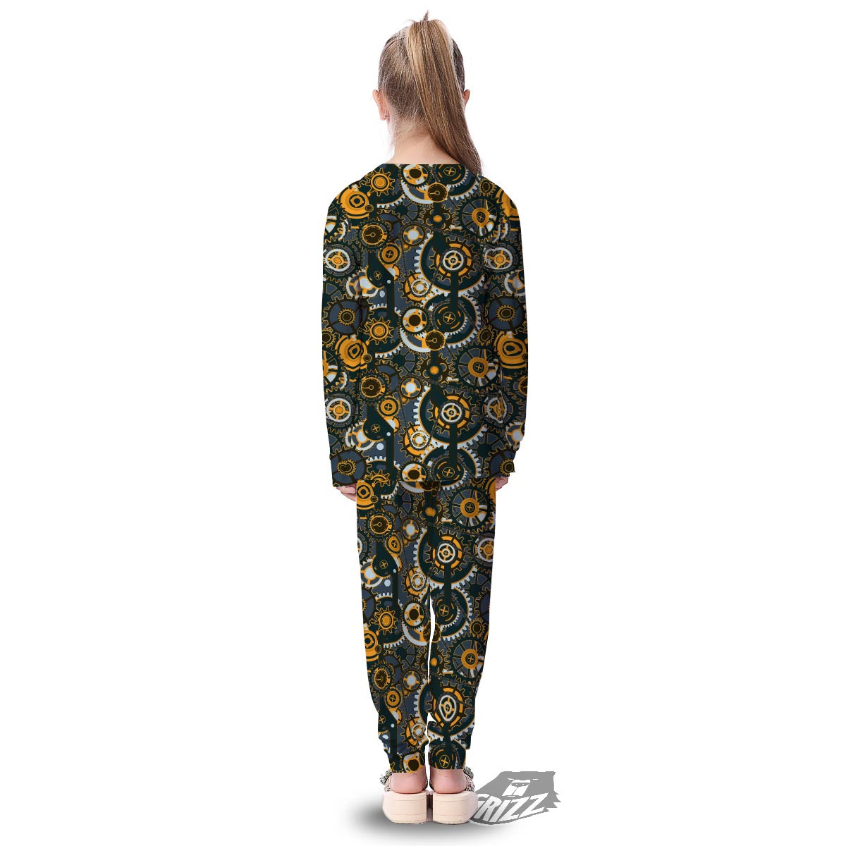 Steampunk Gears Print Pattern Kid's Pajamas-grizzshop