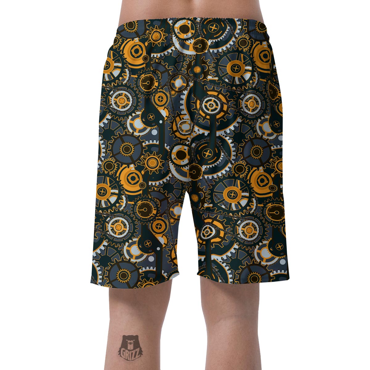 Steampunk Gears Print Pattern Men's Shorts-grizzshop