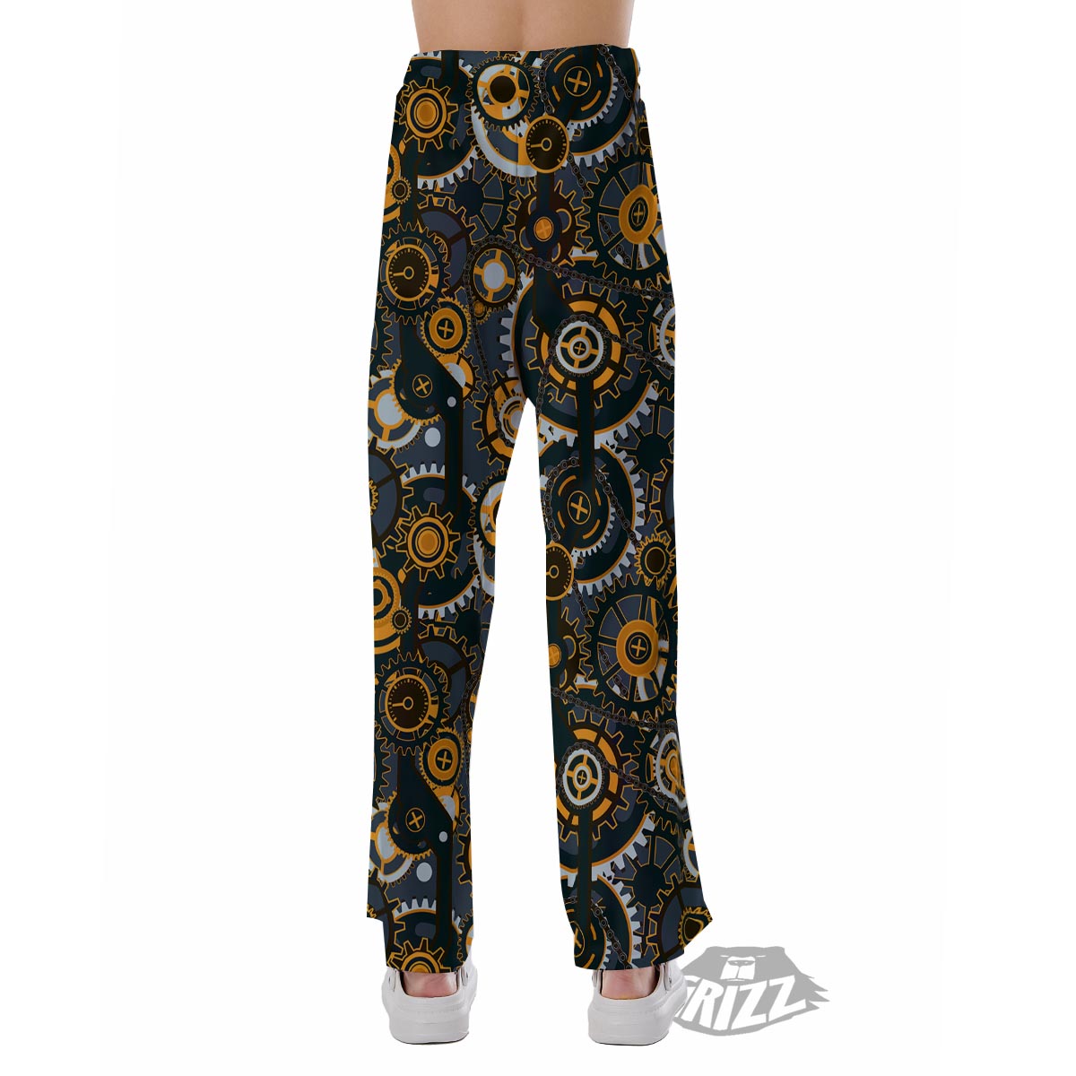 Steampunk Gears Print Pattern Pajama Pants-grizzshop