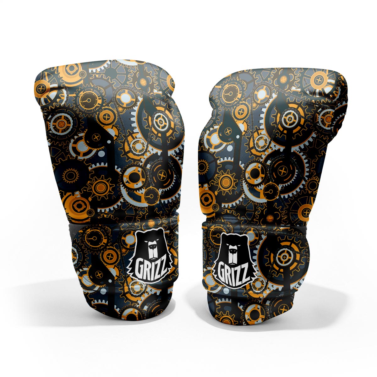 Steampunk Gears Print Pattern Pro Boxing Glove