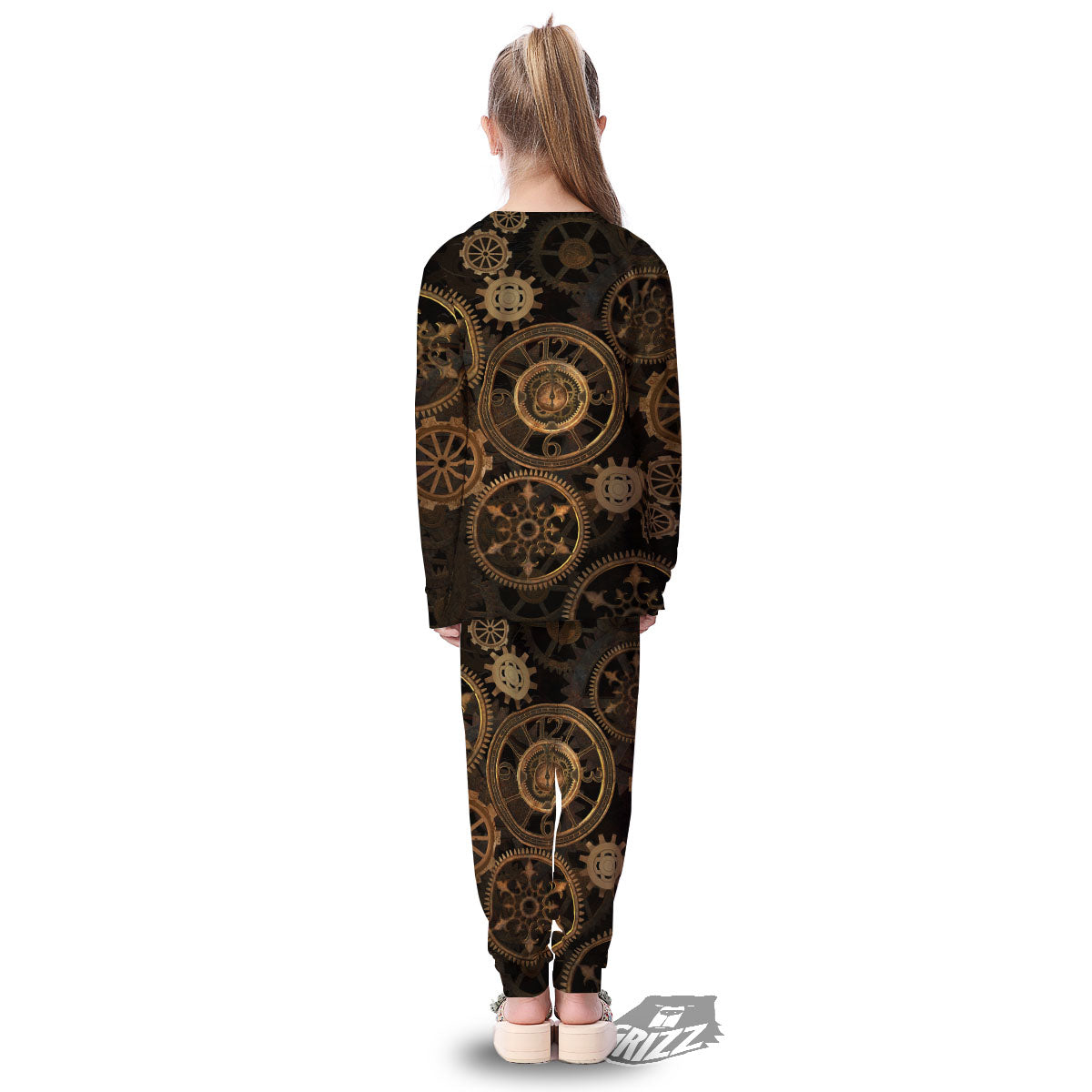 Steampunk Gears Vintage Print Kid's Pajamas-grizzshop