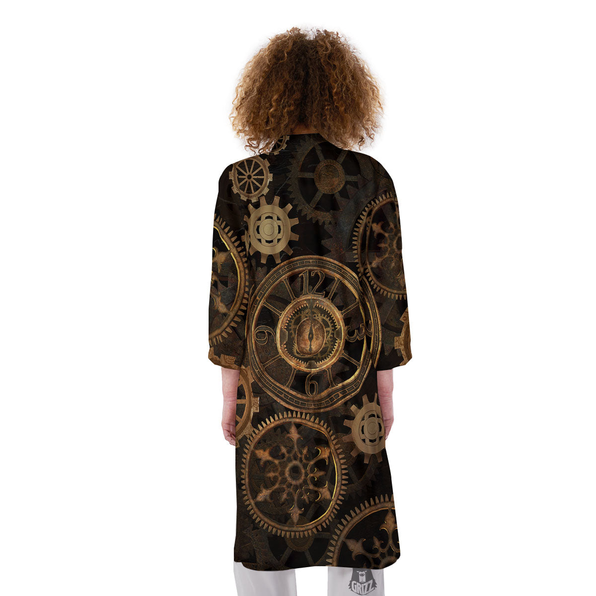 Steampunk Gears Vintage Print Kimono-grizzshop