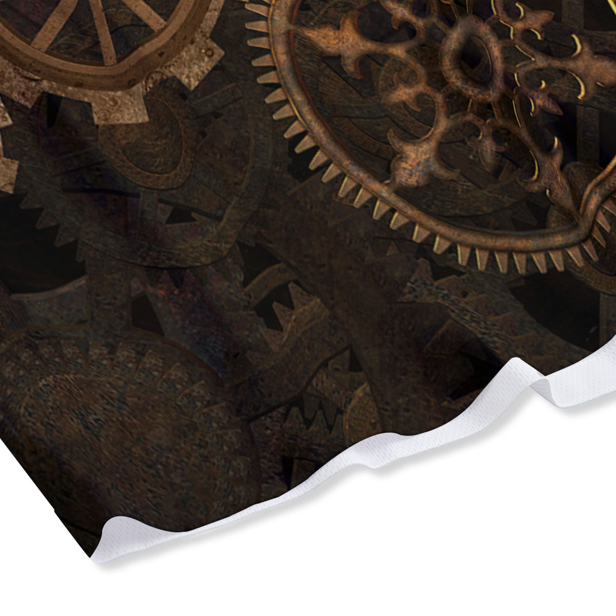 Steampunk Gears Vintage Print Mesh Shorts