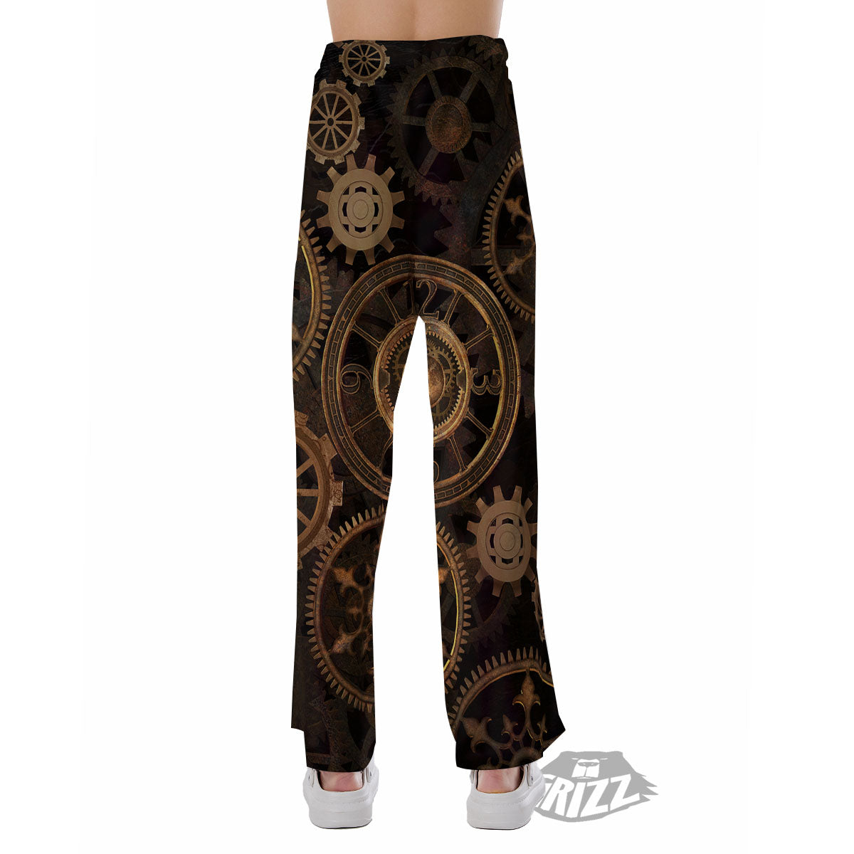 Steampunk Gears Vintage Print Pajama Pants-grizzshop