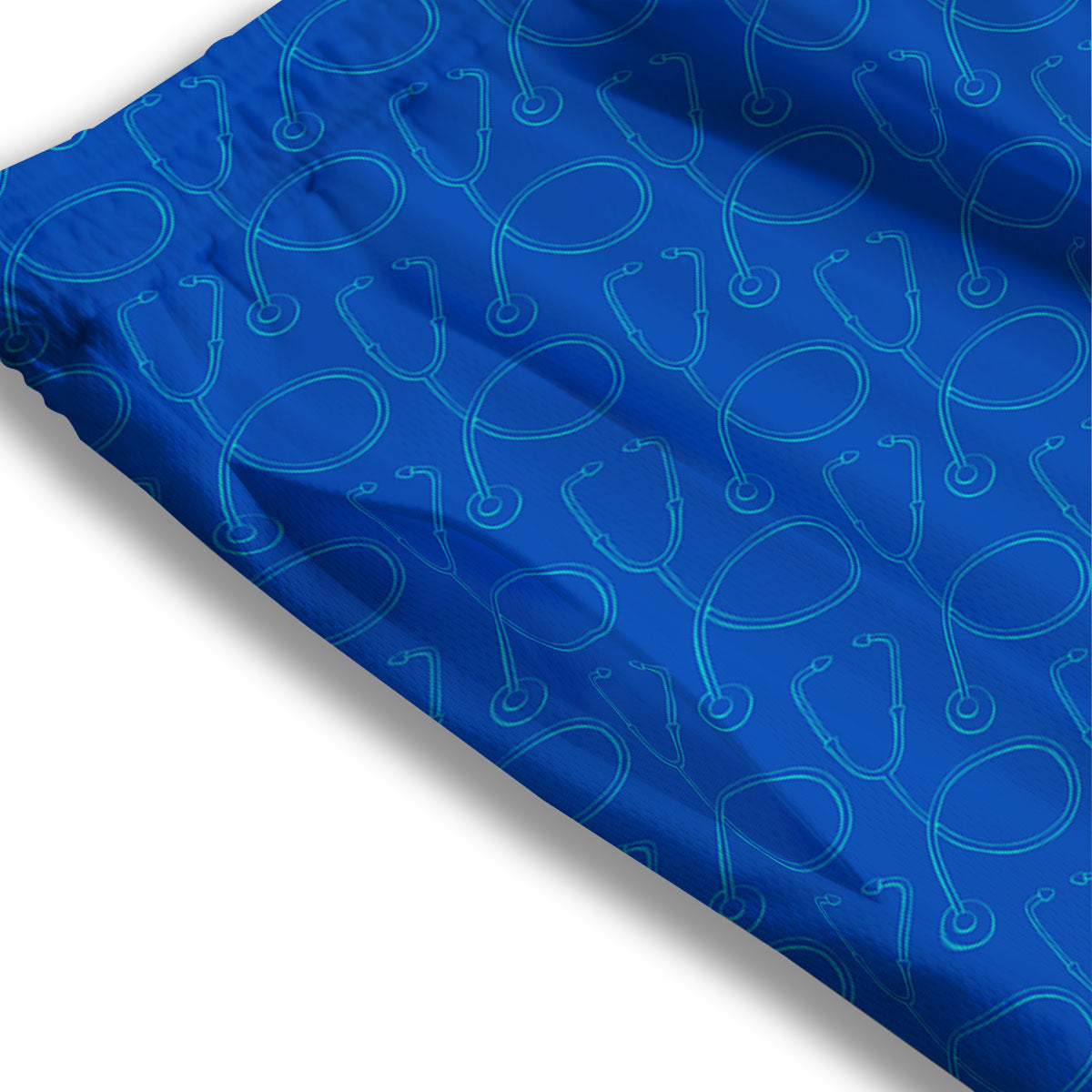 Stethoscope Blue Print Pattern Mesh Shorts-grizzshop