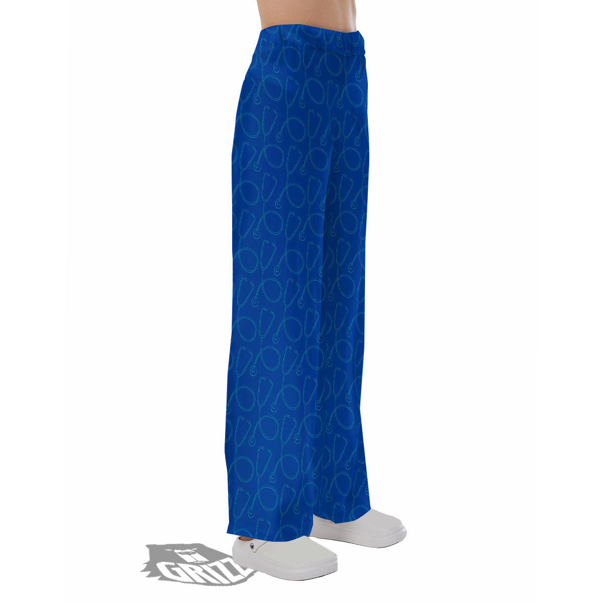 Stethoscope Blue Print Pattern Pajama Pants-grizzshop