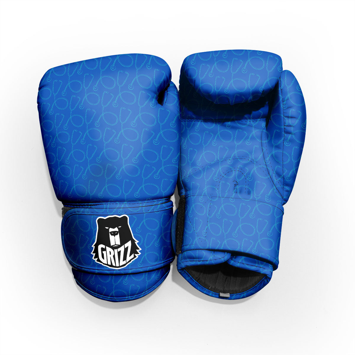 Stethoscope Blue Print Pattern Sparring Gloves-grizzshop
