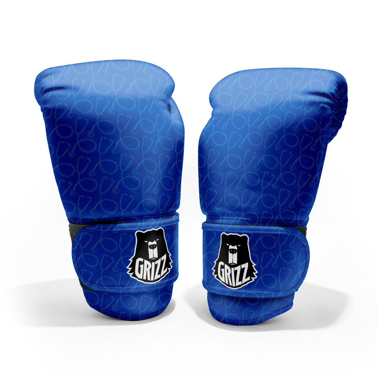 Stethoscope Blue Print Pattern Sparring Gloves-grizzshop
