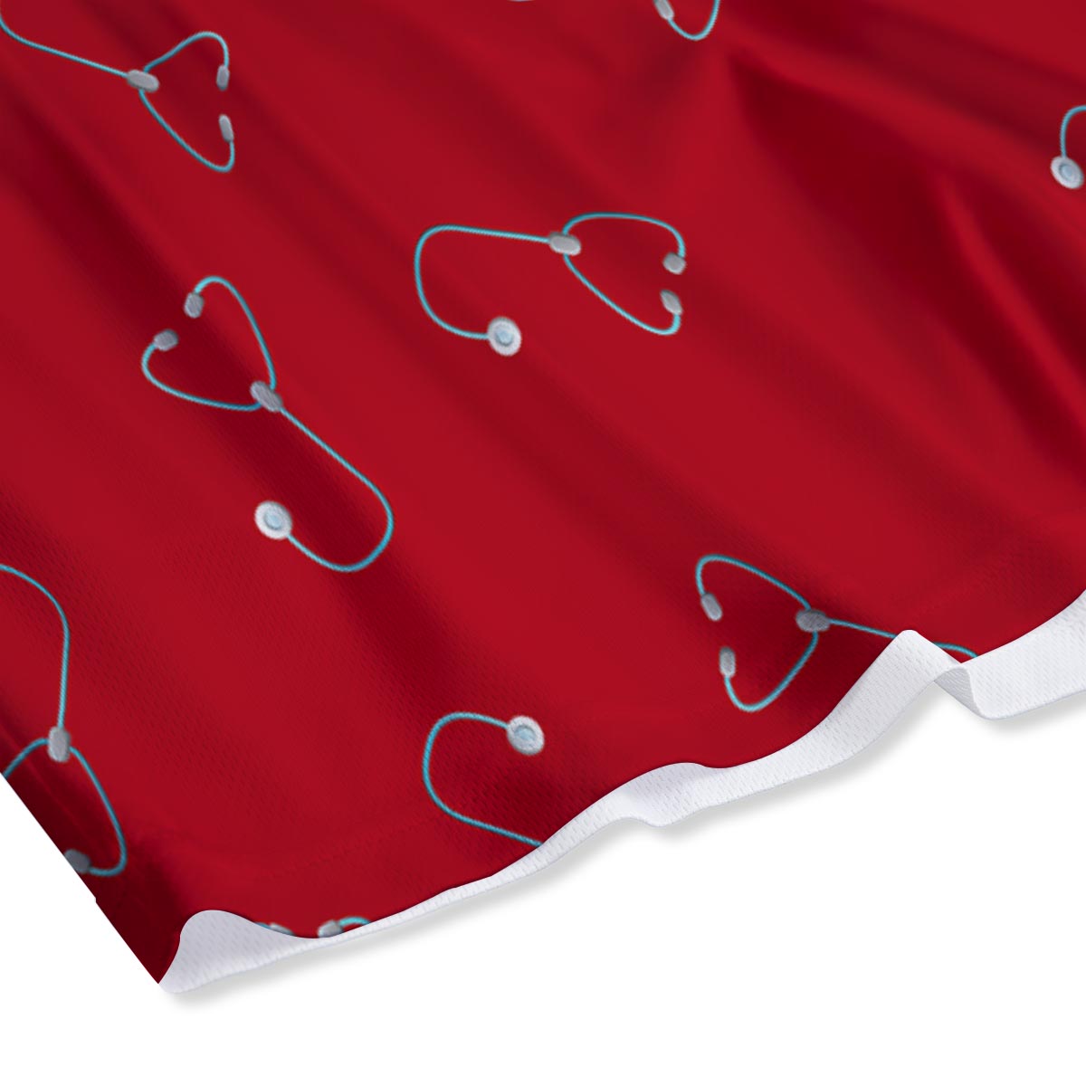 Stethoscope Red Print Pattern Mesh Shorts-grizzshop