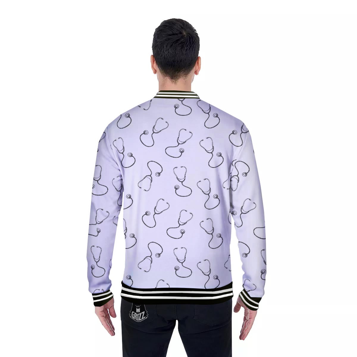 Stethoscope Sign Print Pattern Baseball Jacket-grizzshop