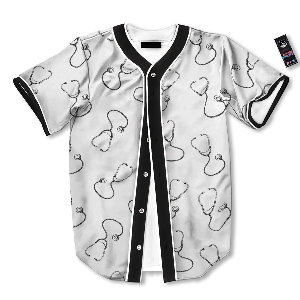 Stethoscope Sign Print Pattern Baseball Jersey-grizzshop