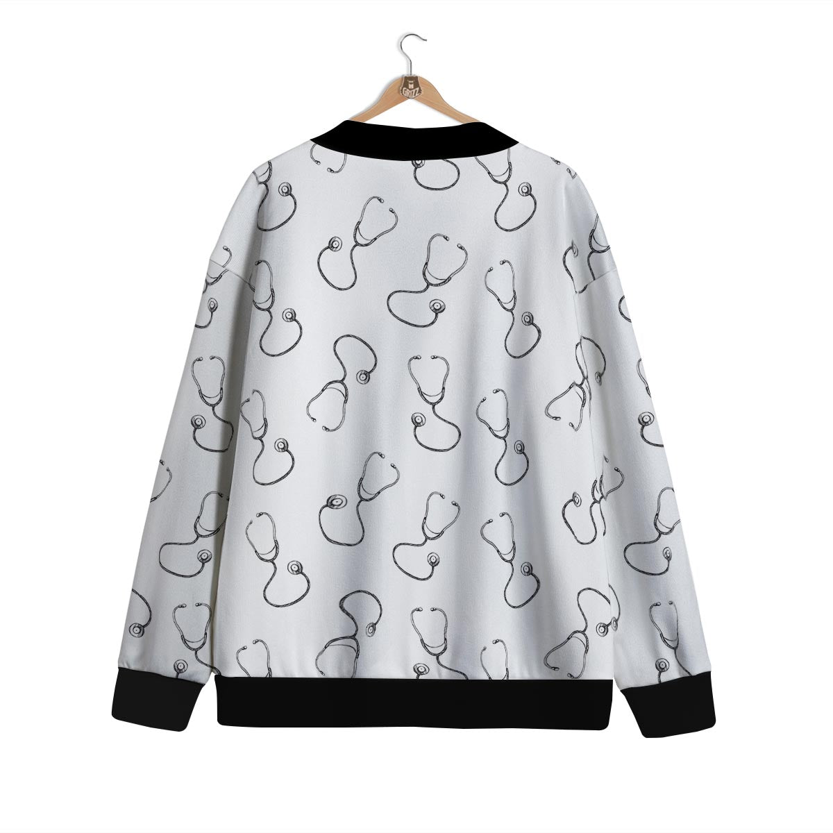 Stethoscope Sign Print Pattern Cardigan-grizzshop