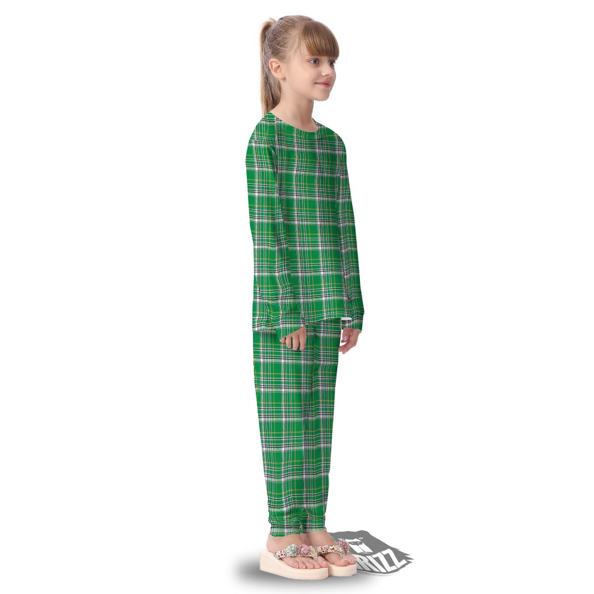 Stewart Plaid Saint Patrick's Day Print Pattern Kid's Pajamas-grizzshop
