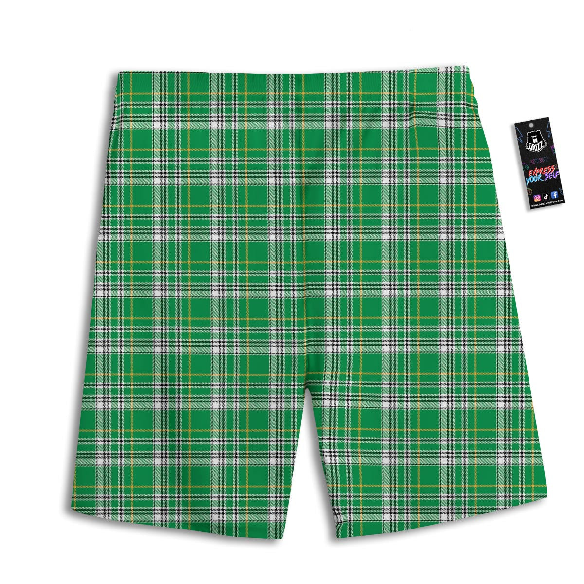 Stewart Plaid Saint Patrick's Day Print Pattern Men's Athletic Shorts