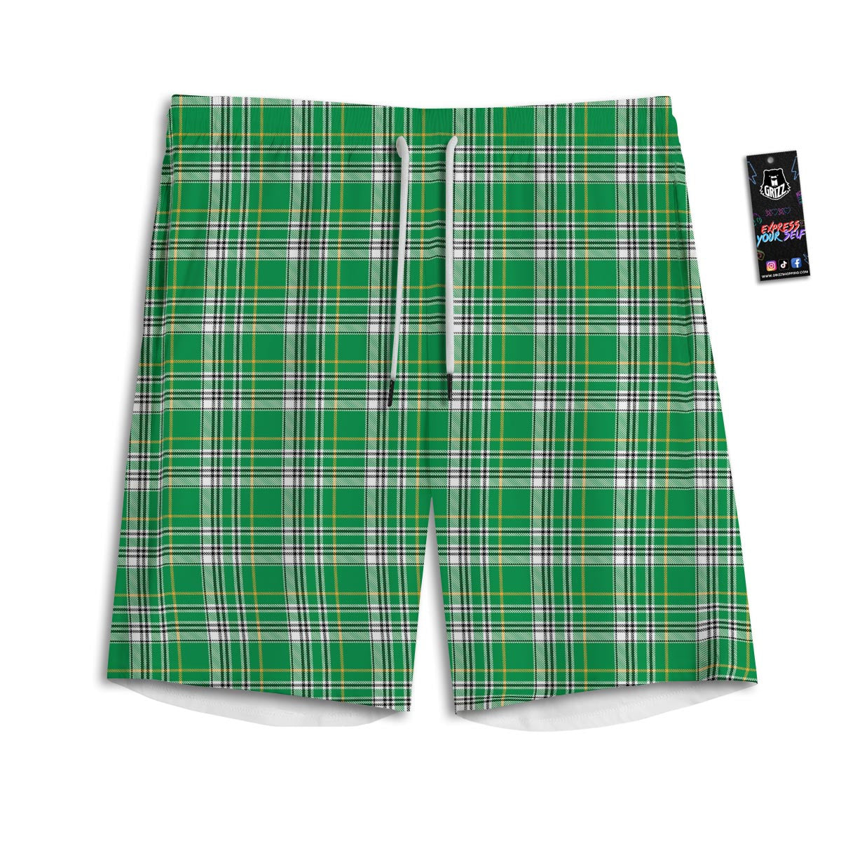 Stewart Plaid Saint Patrick's Day Print Pattern Men's Athletic Shorts