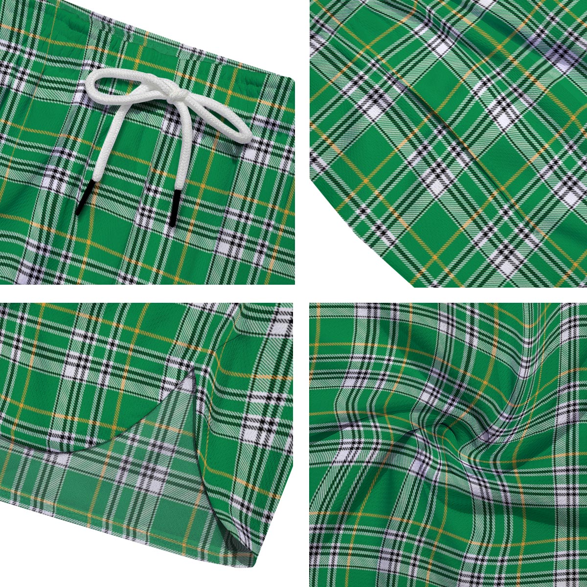Stewart Plaid Saint Patrick's Day Print Pattern Men's Running Shorts-grizzshop