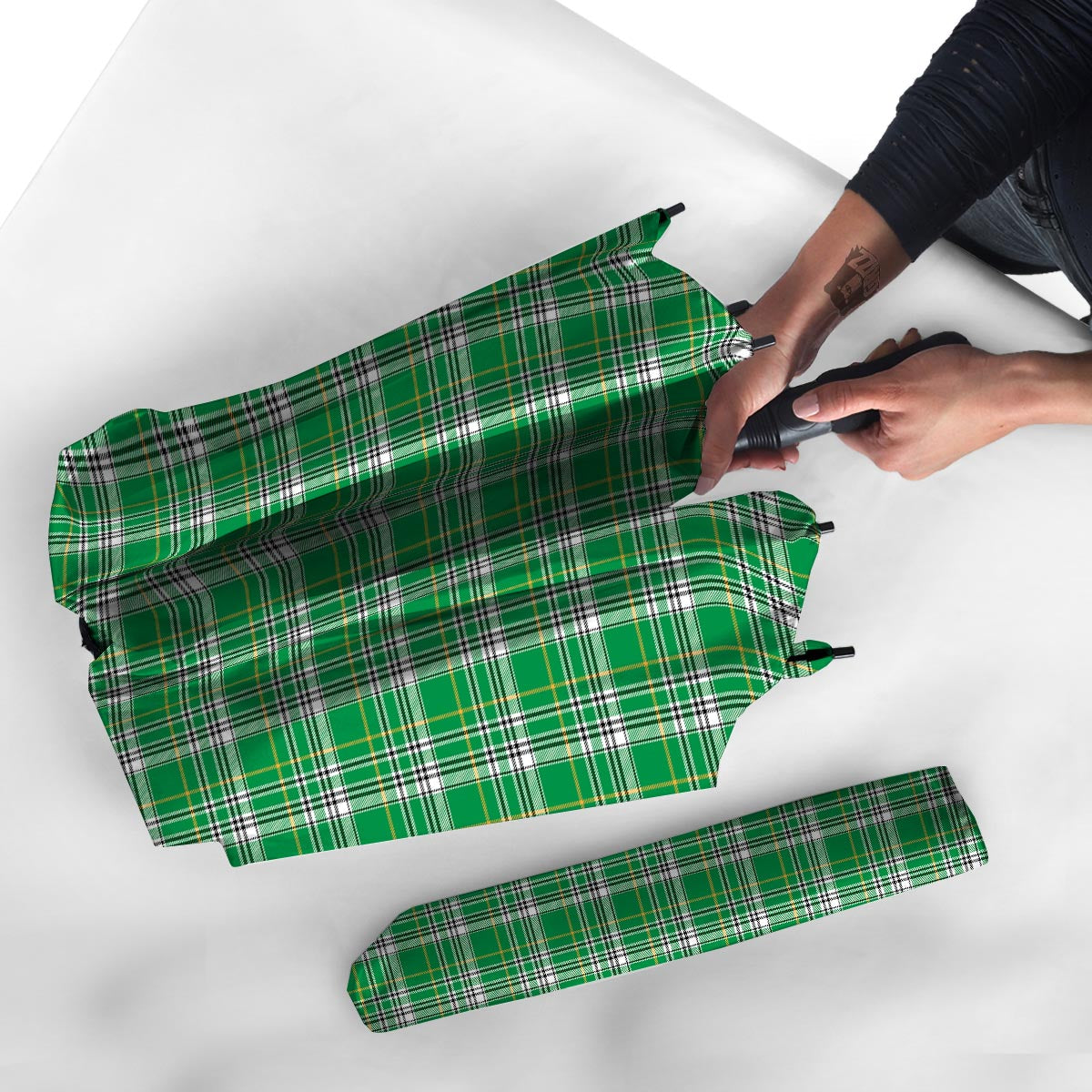 Stewart Plaid Saint Patrick's Day Print Pattern Umbrella-grizzshop