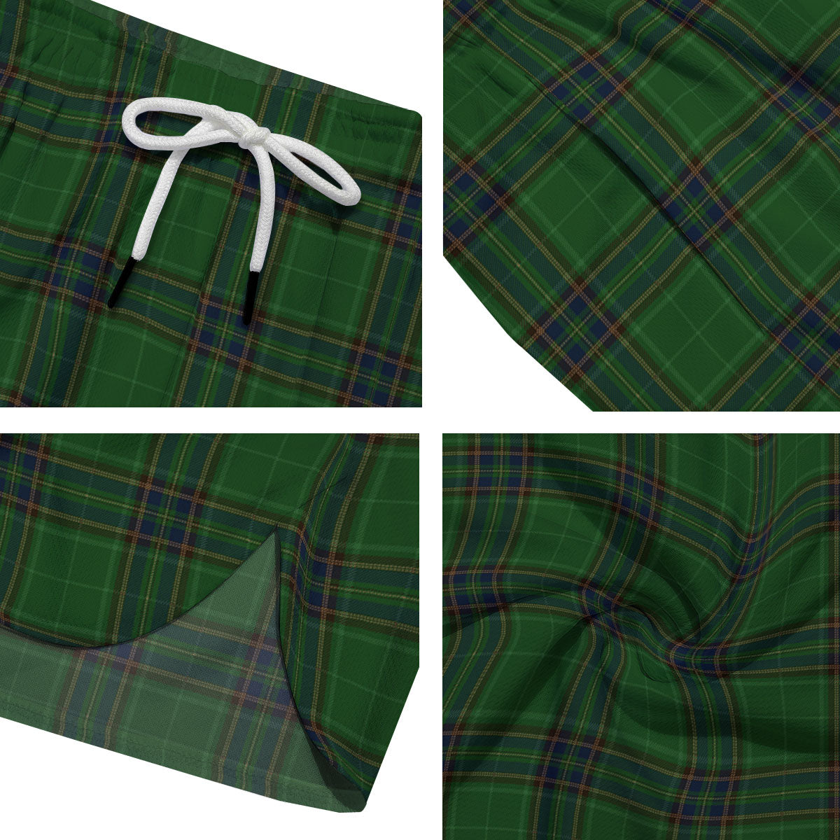 Stewart Tartan Blue And Green Print Men's Running Shorts-grizzshop