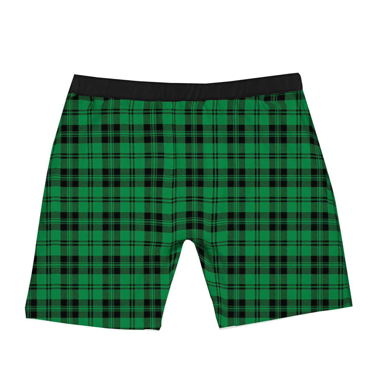 Stewart Tartan Green And Black Print Boxer Briefs-grizzshop
