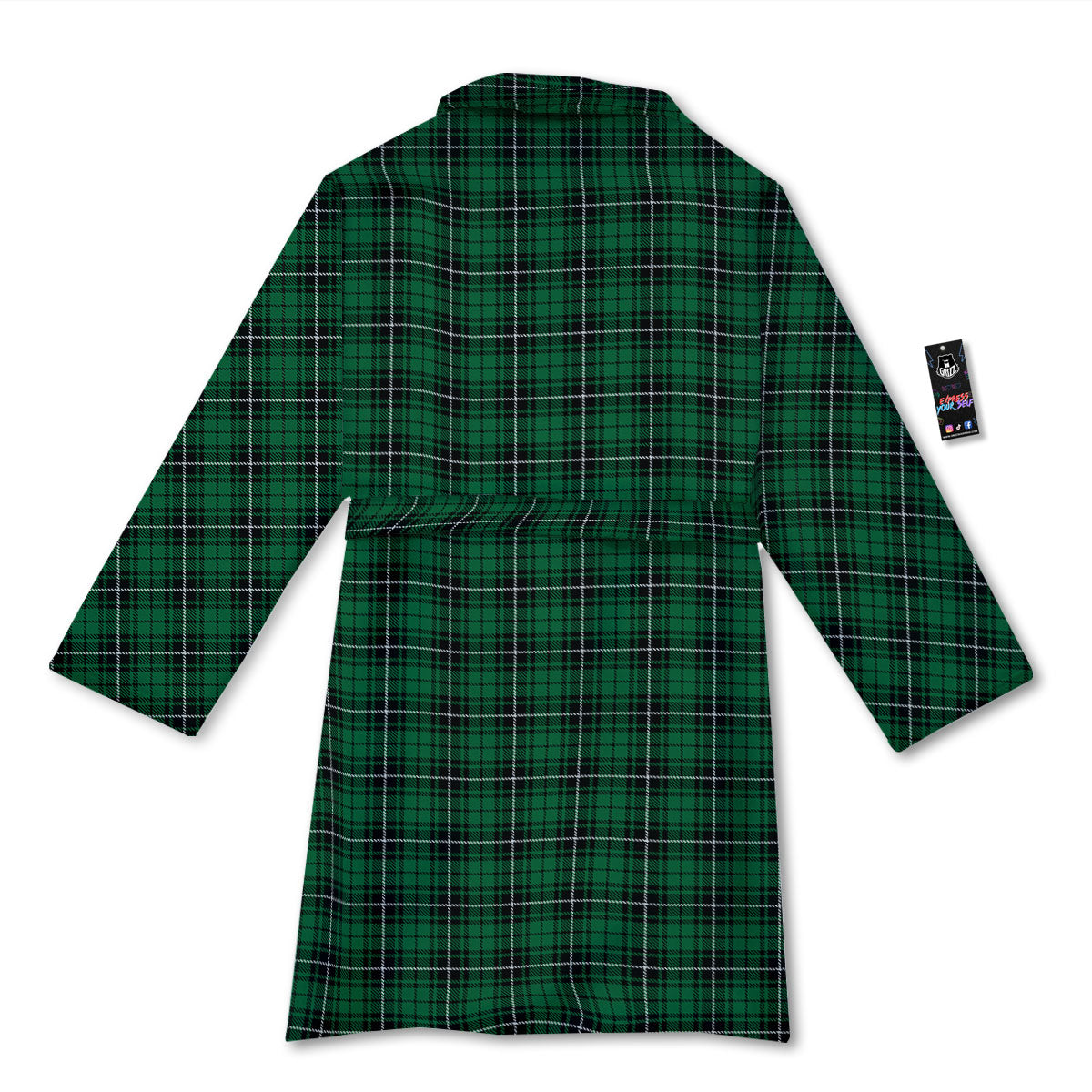 Stewart Tartan Green Print Bathrobe-grizzshop