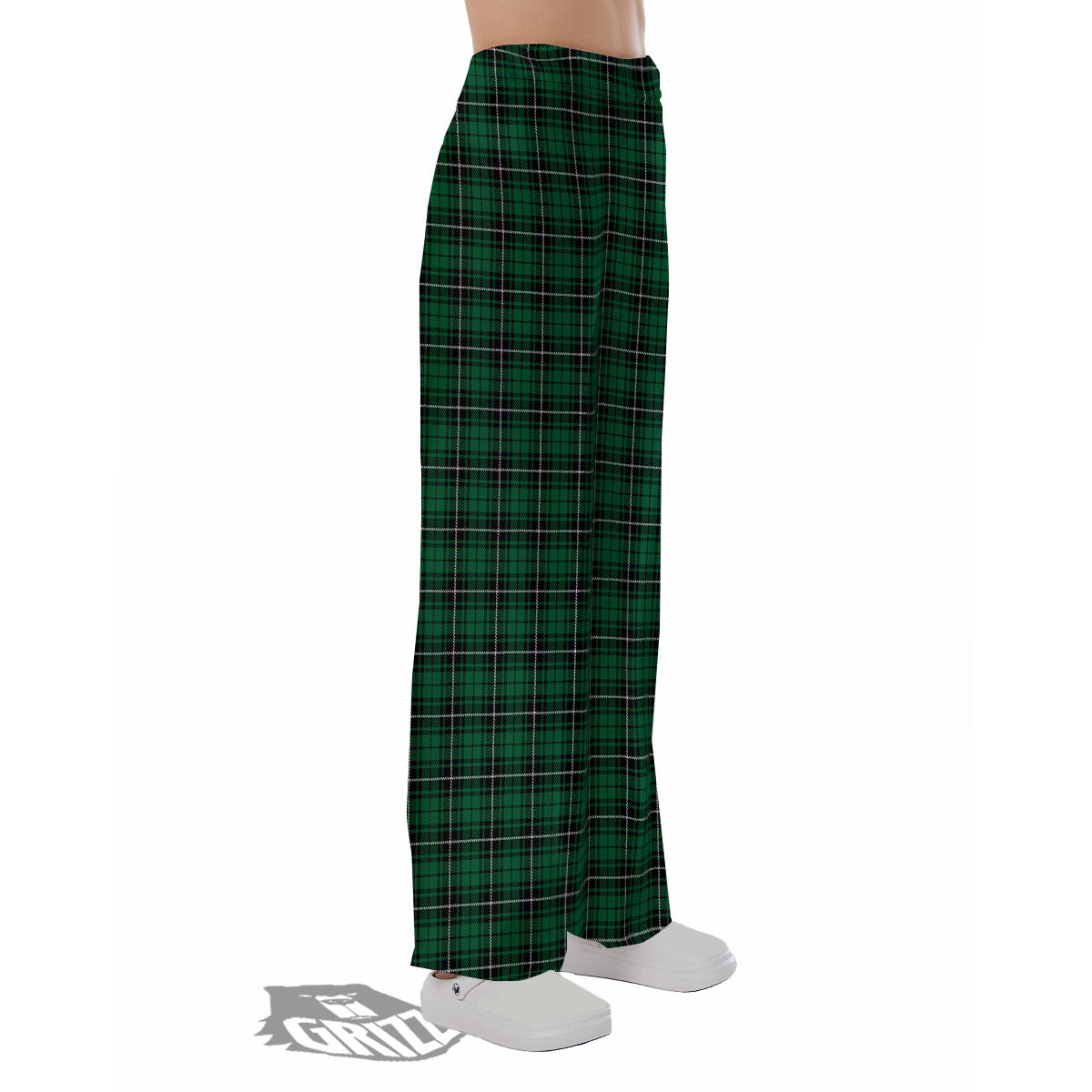 Stewart Tartan Green Print Pajama Pants-grizzshop