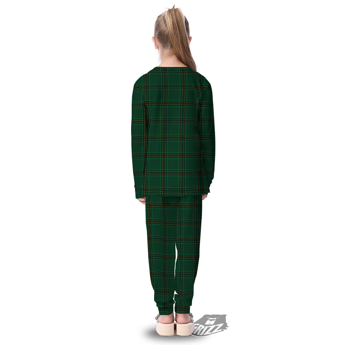 Stewart Tartan Green Print Pattern Kid's Pajamas-grizzshop