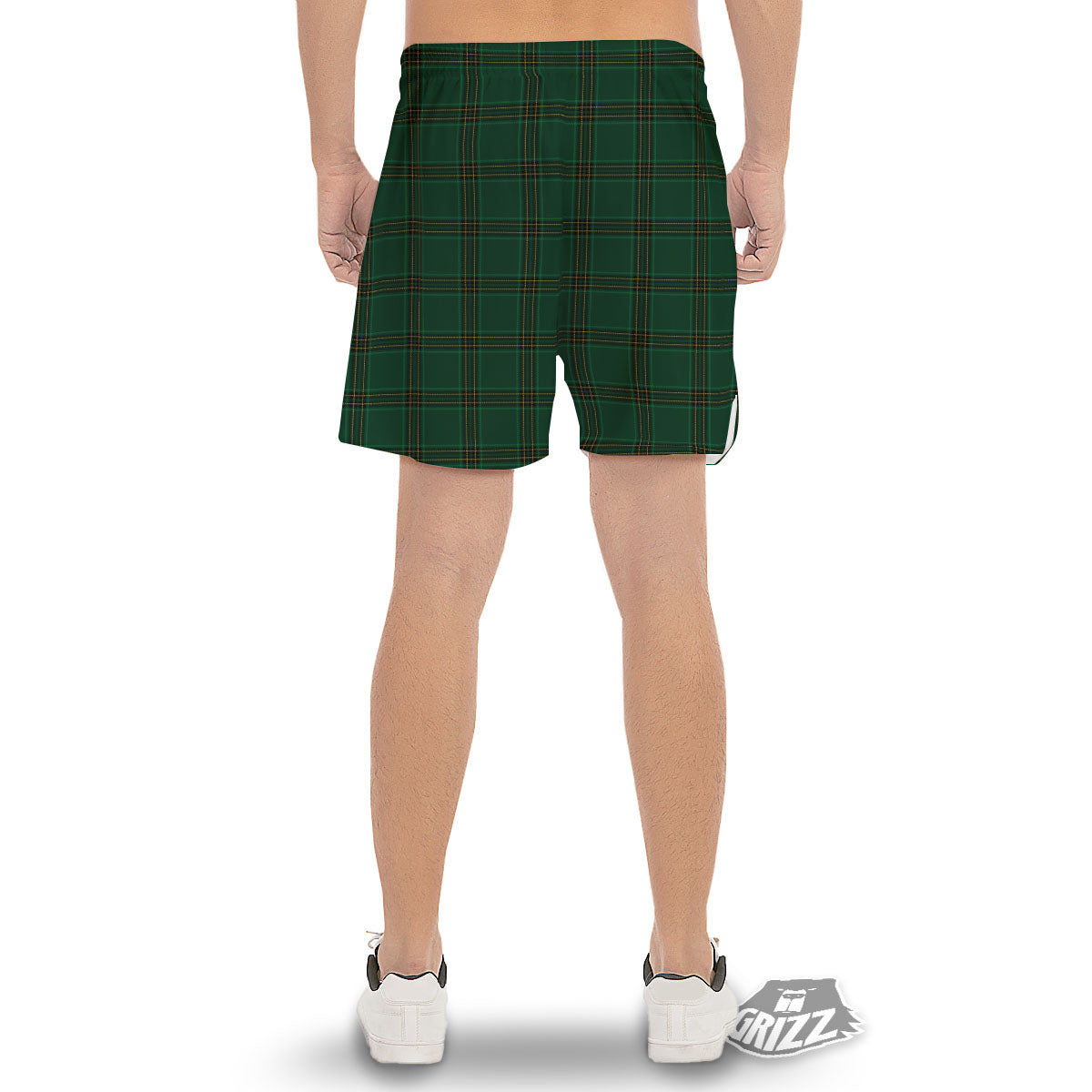 Stewart Tartan Green Print Pattern Men's Gym Shorts-grizzshop