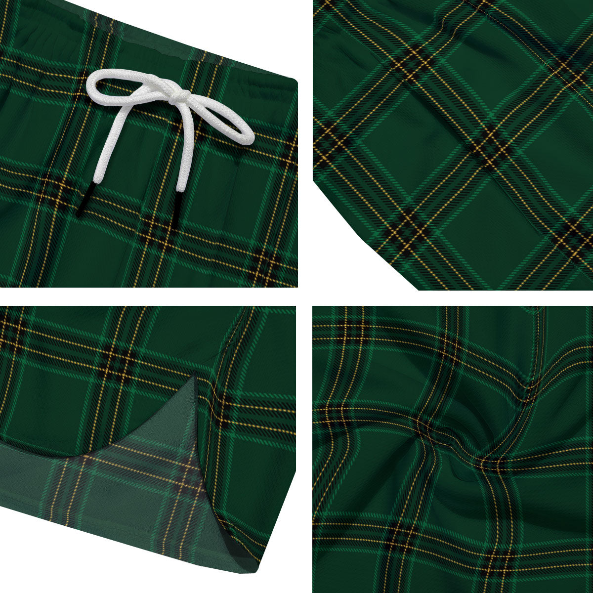Stewart Tartan Green Print Pattern Men's Running Shorts-grizzshop