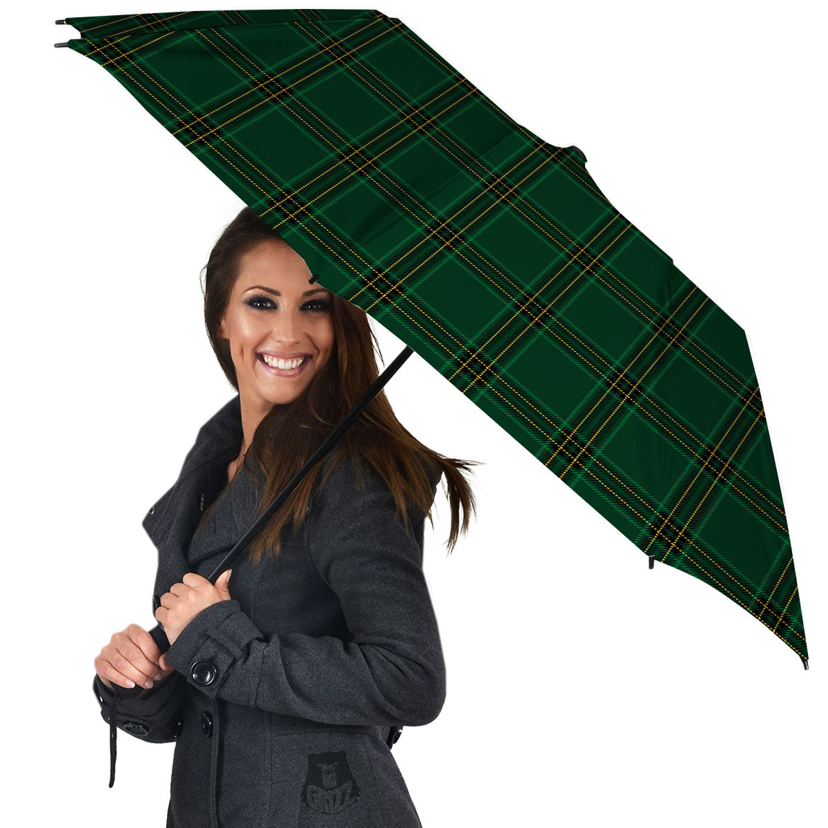 Stewart Tartan Green Print Pattern Umbrella-grizzshop