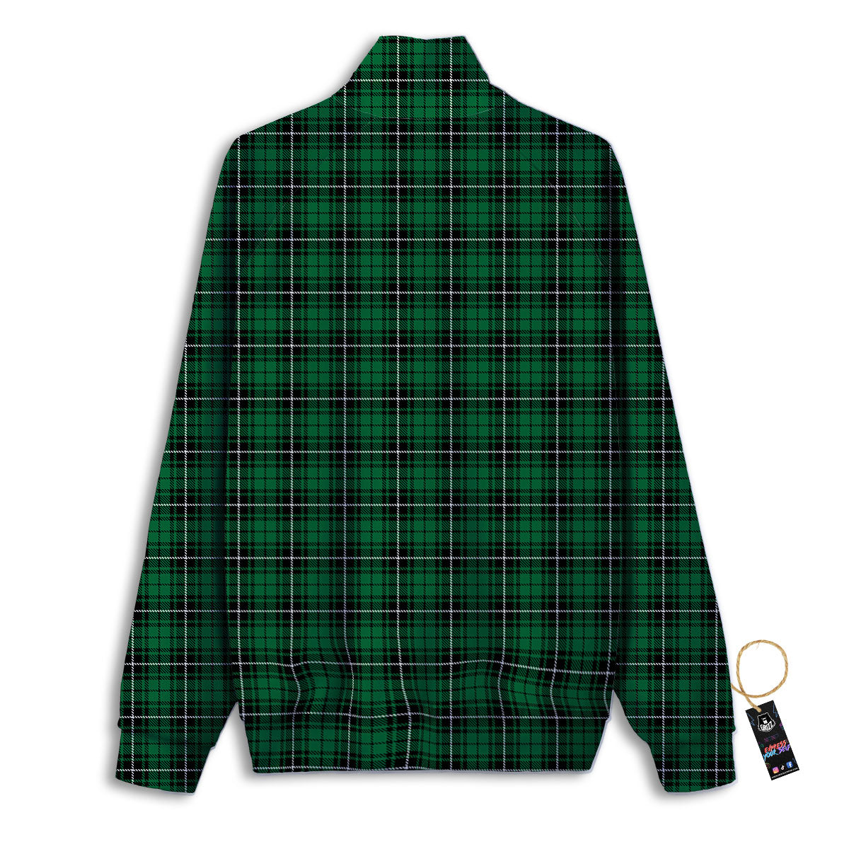 Stewart Tartan Green Print Track Jacket-grizzshop