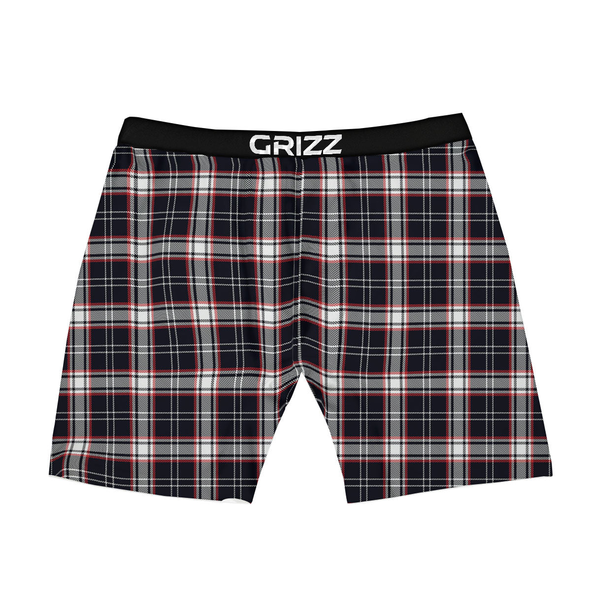 Stewart Tartan Red And Black Print Boxer Briefs-grizzshop