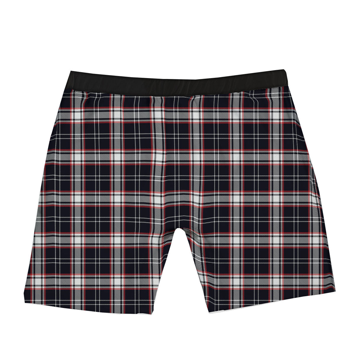 Stewart Tartan Red And Black Print Boxer Briefs-grizzshop