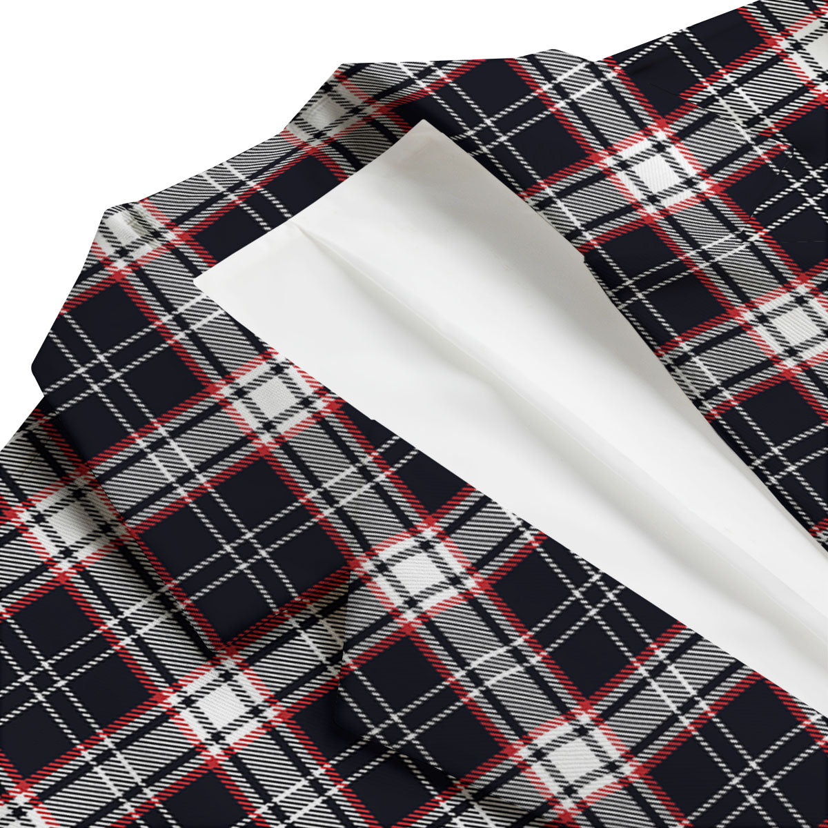 Stewart Tartan Red And Black Print Men's Blazer-grizzshop