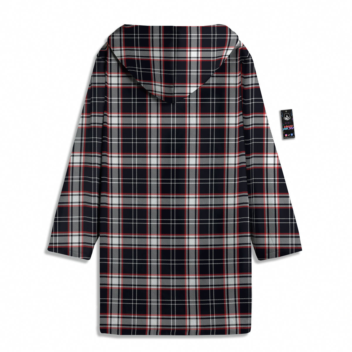 Stewart Tartan Red And Black Print Men's Windbreaker Jacket-grizzshop