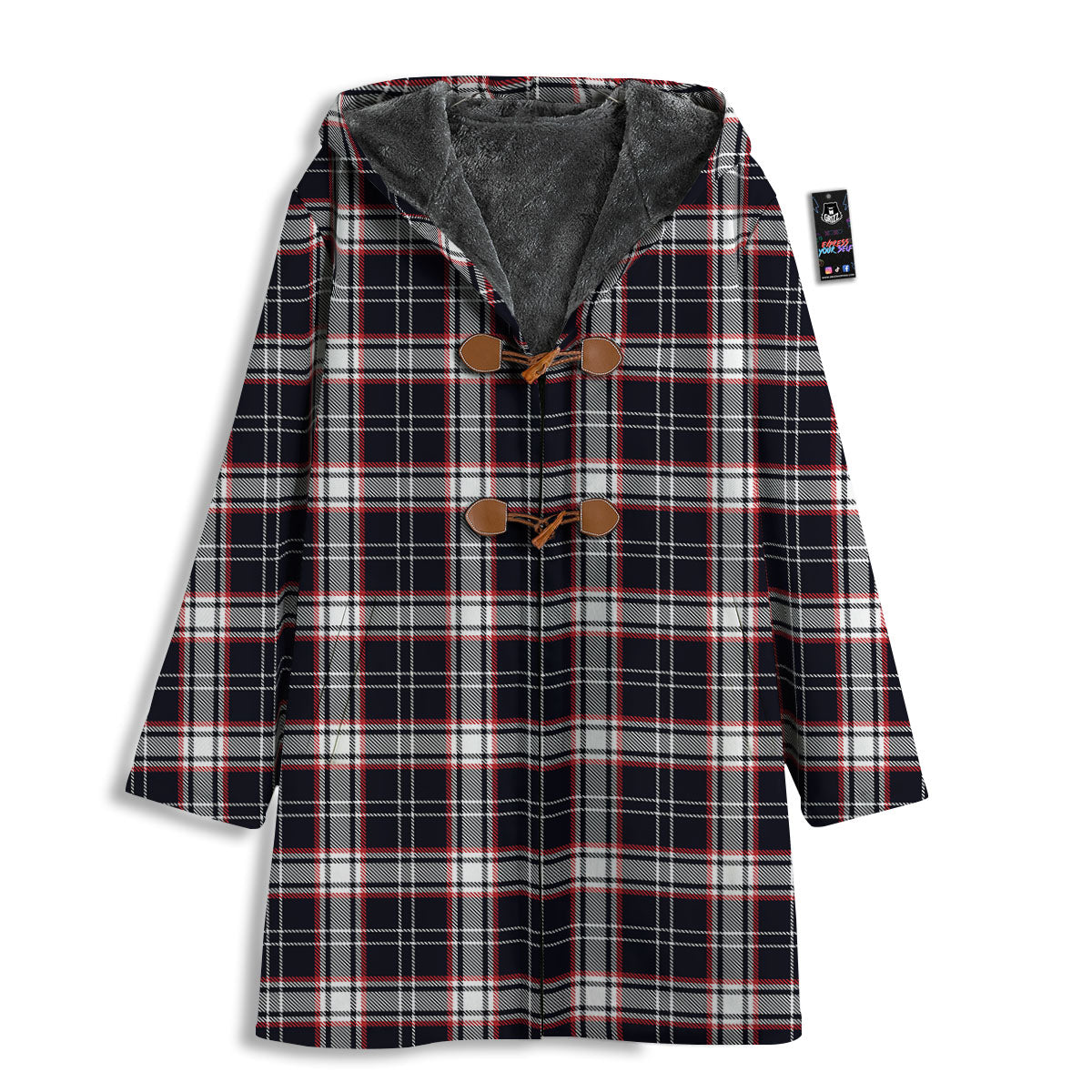 Stewart Tartan Red And Black Print Men's Windbreaker Jacket-grizzshop