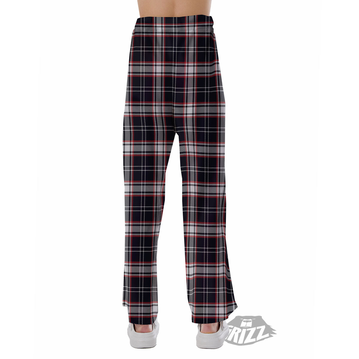 Stewart Tartan Red And Black Print Pajama Pants-grizzshop
