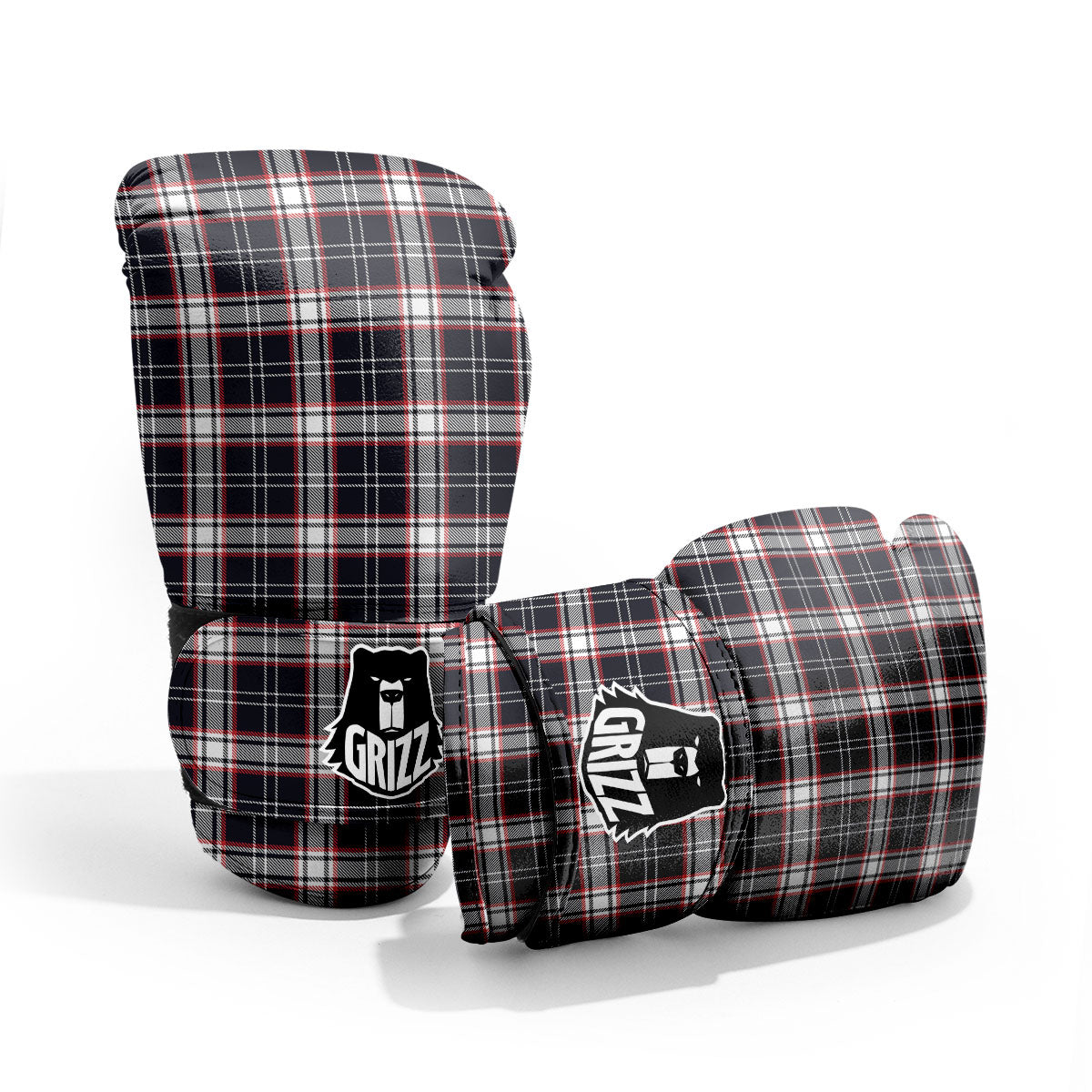 Stewart Tartan Red And Black Print Pro Boxing Glove