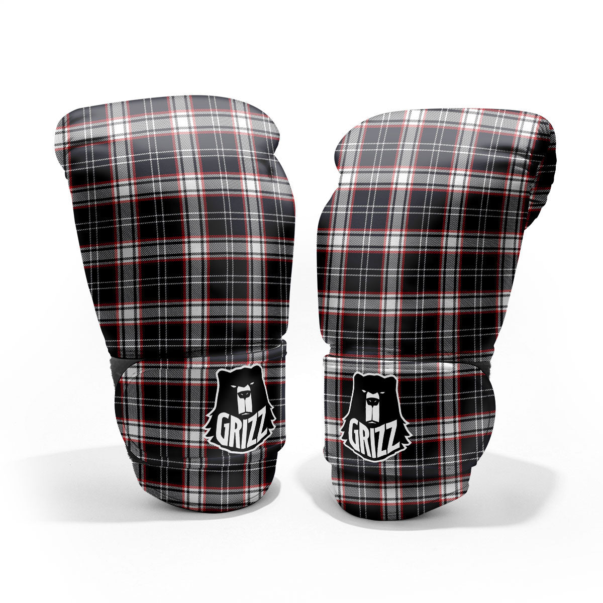 Stewart Tartan Red And Black Print Pro Boxing Glove