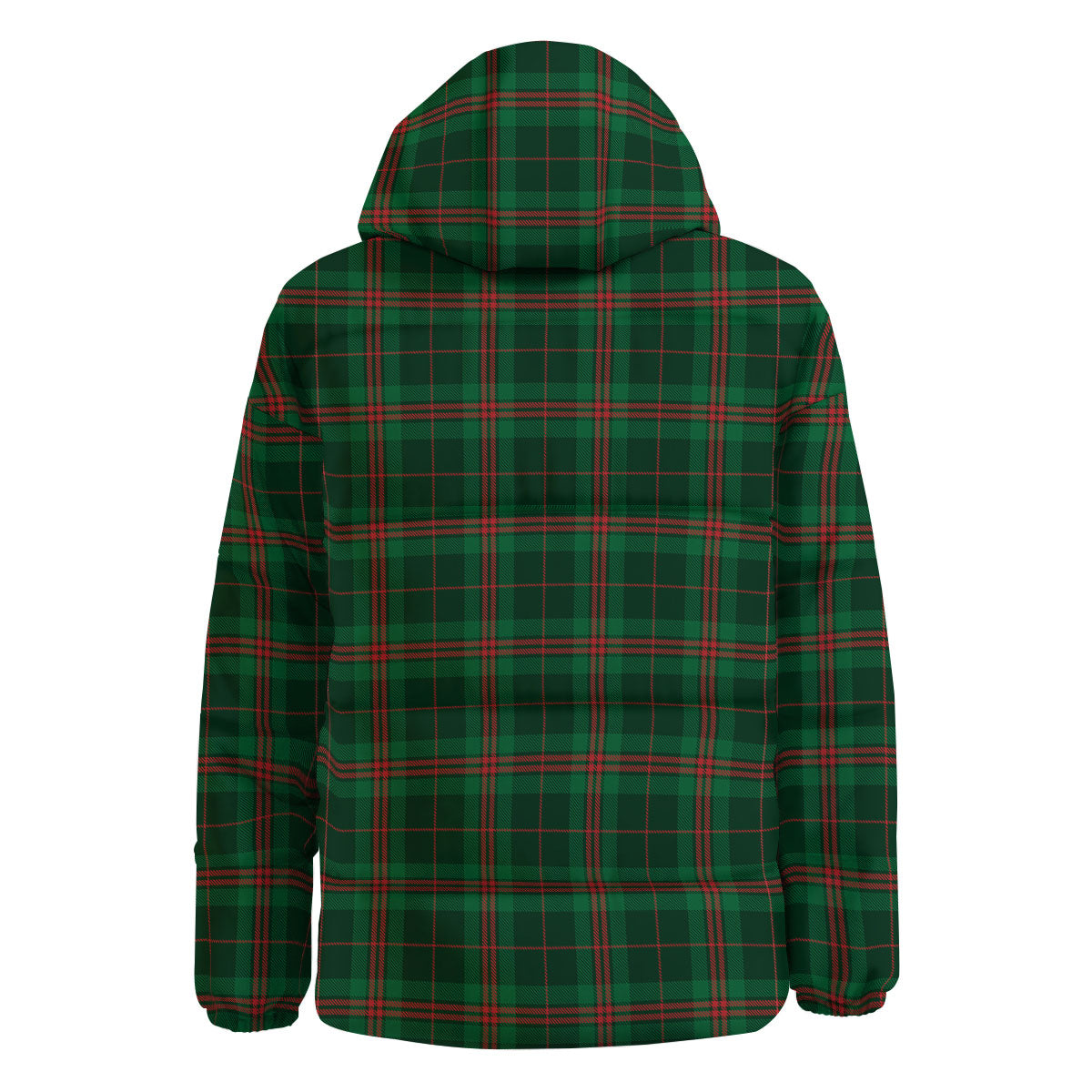 Stewart Tartan Red And Green Print Down Jacket-grizzshop