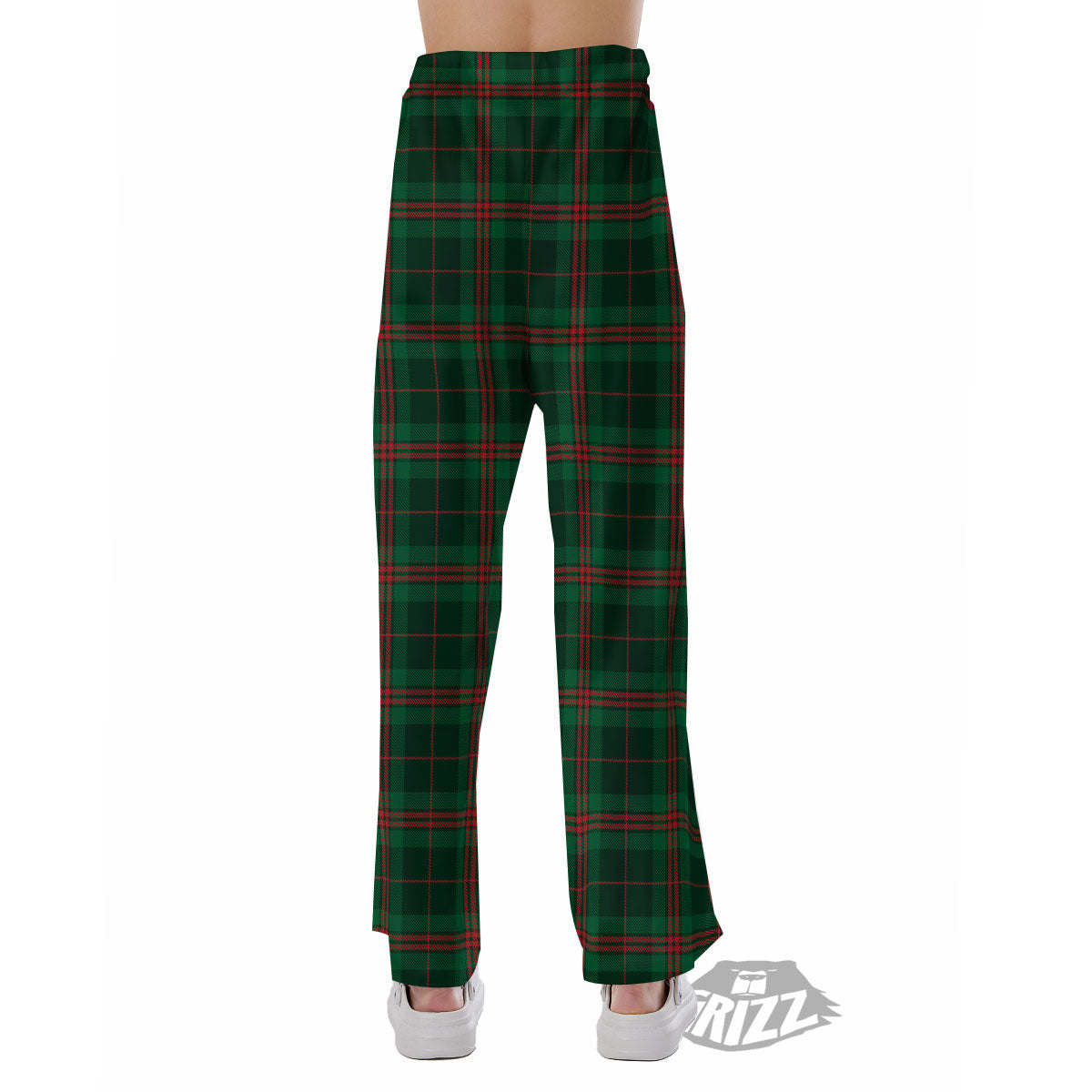 Stewart Tartan Red And Green Print Pajama Pants-grizzshop