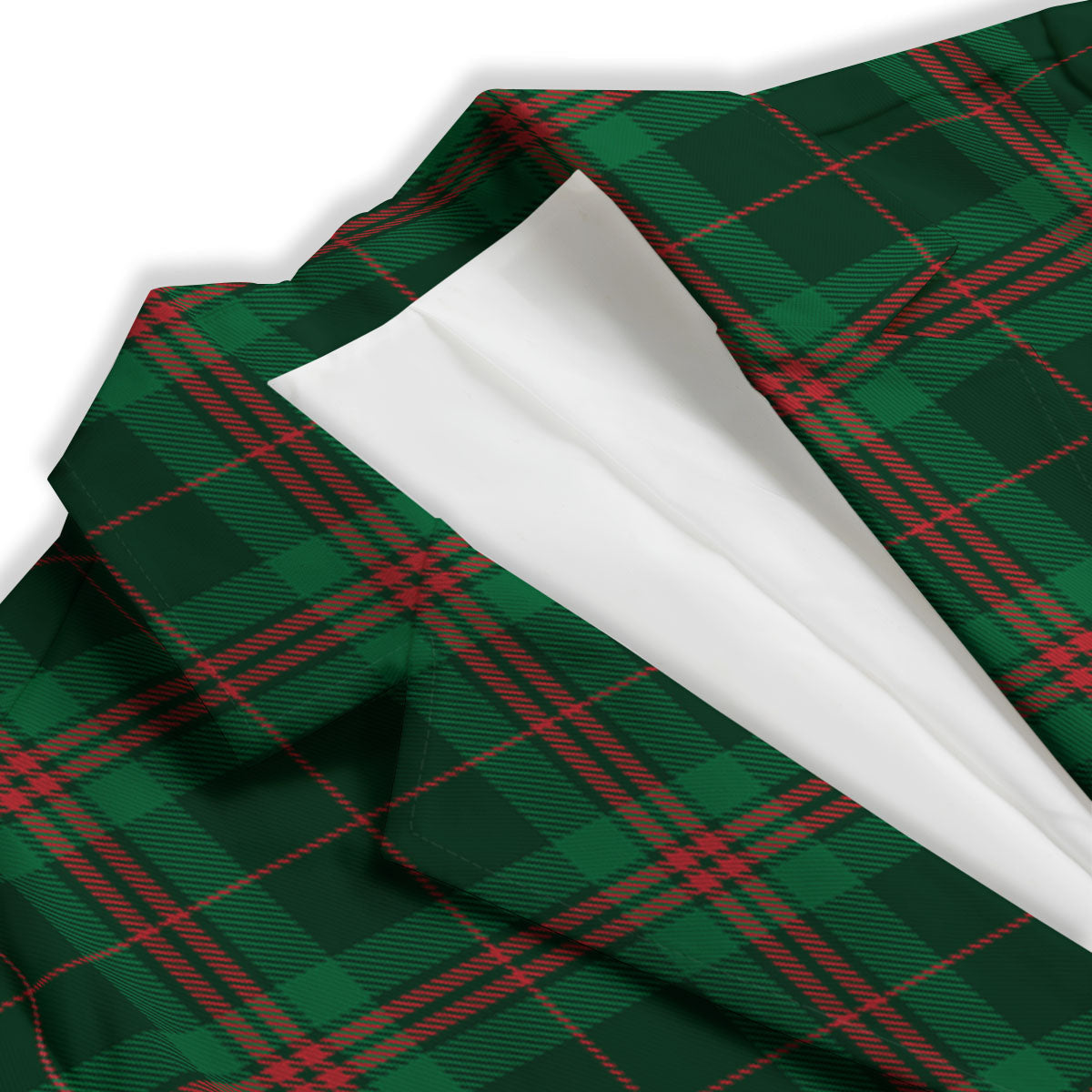 Stewart Tartan Red And Green Print Women's Blazer-grizzshop