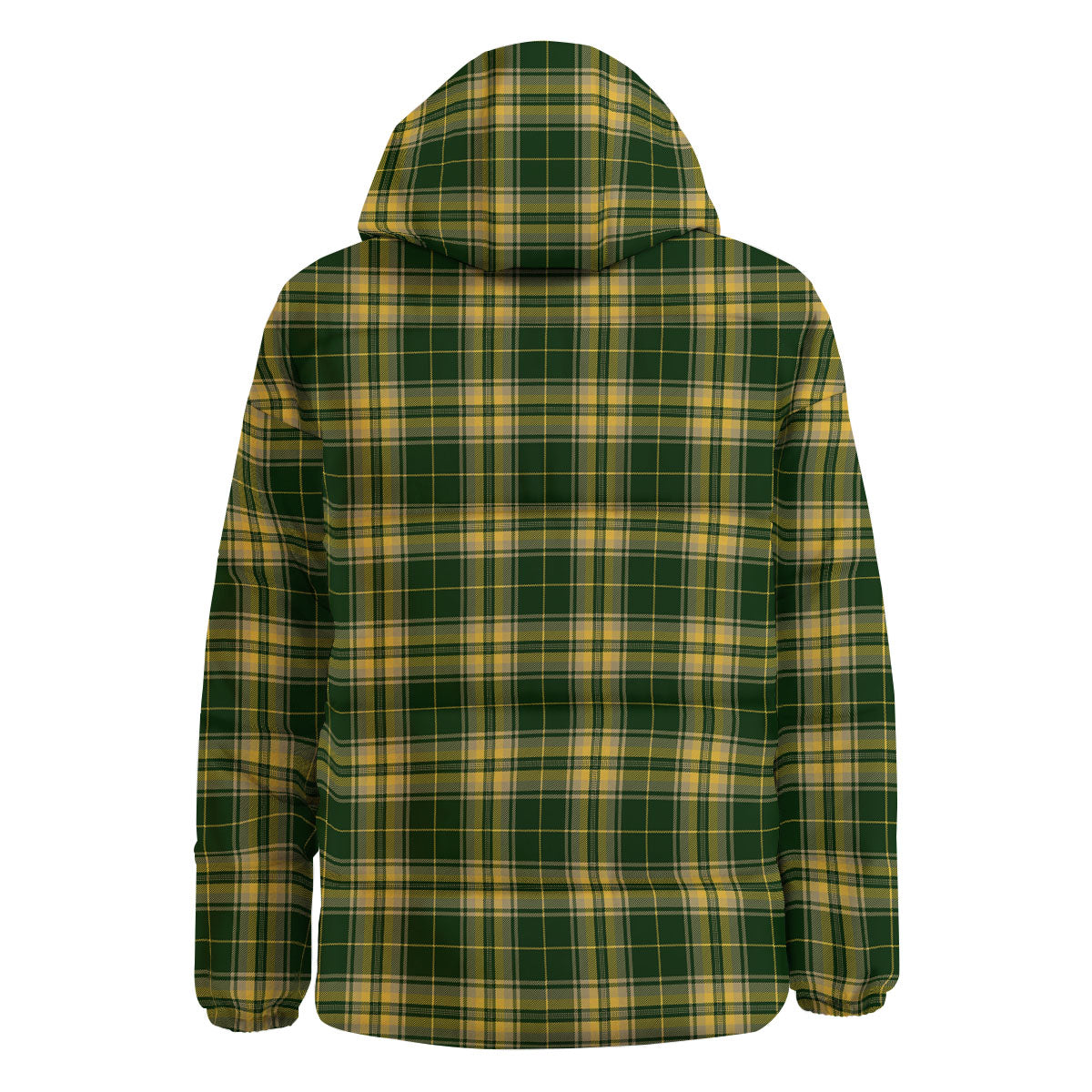Stewart Tartan Yellow And Green Print Down Jacket-grizzshop