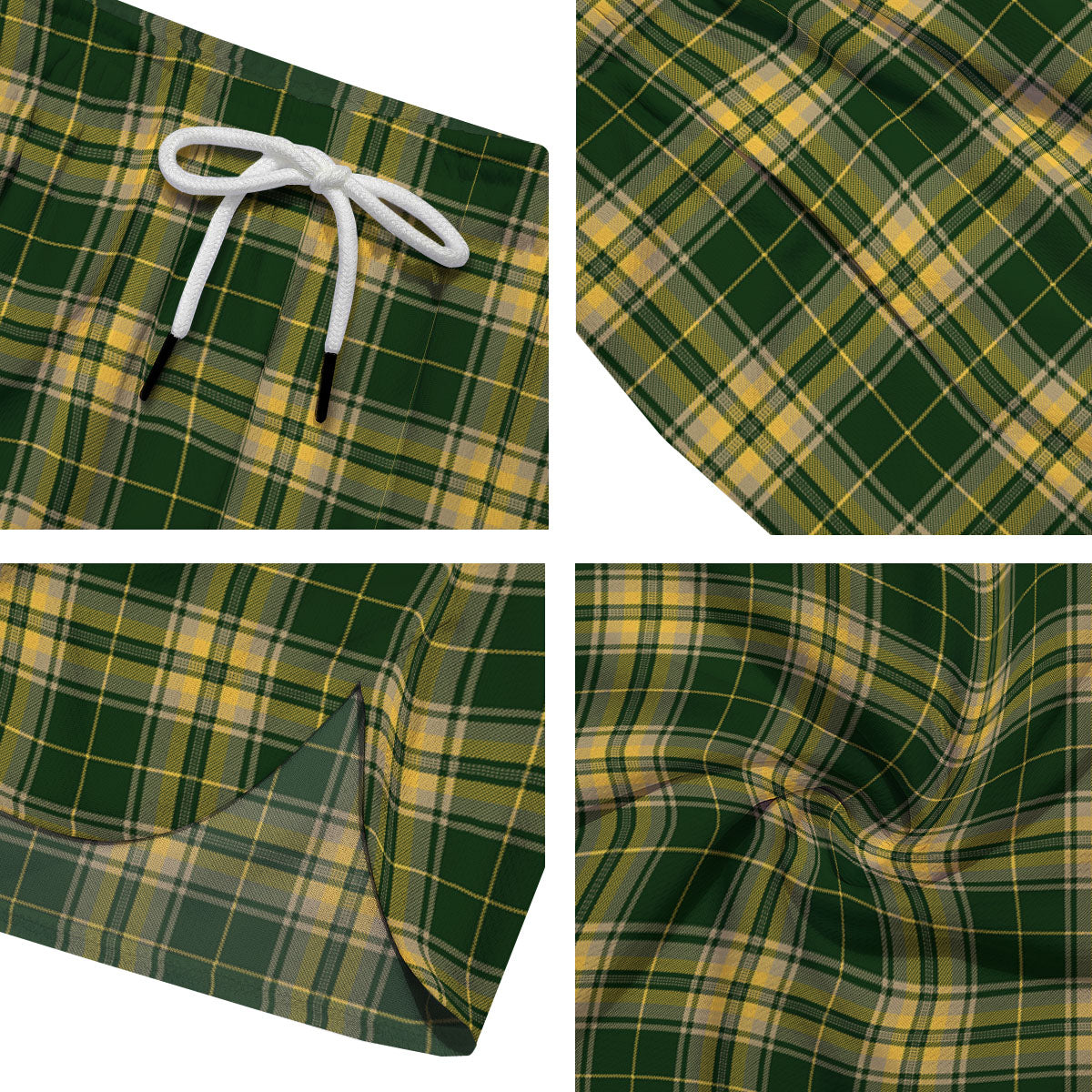 Stewart Tartan Yellow And Green Print Men's Running Shorts-grizzshop