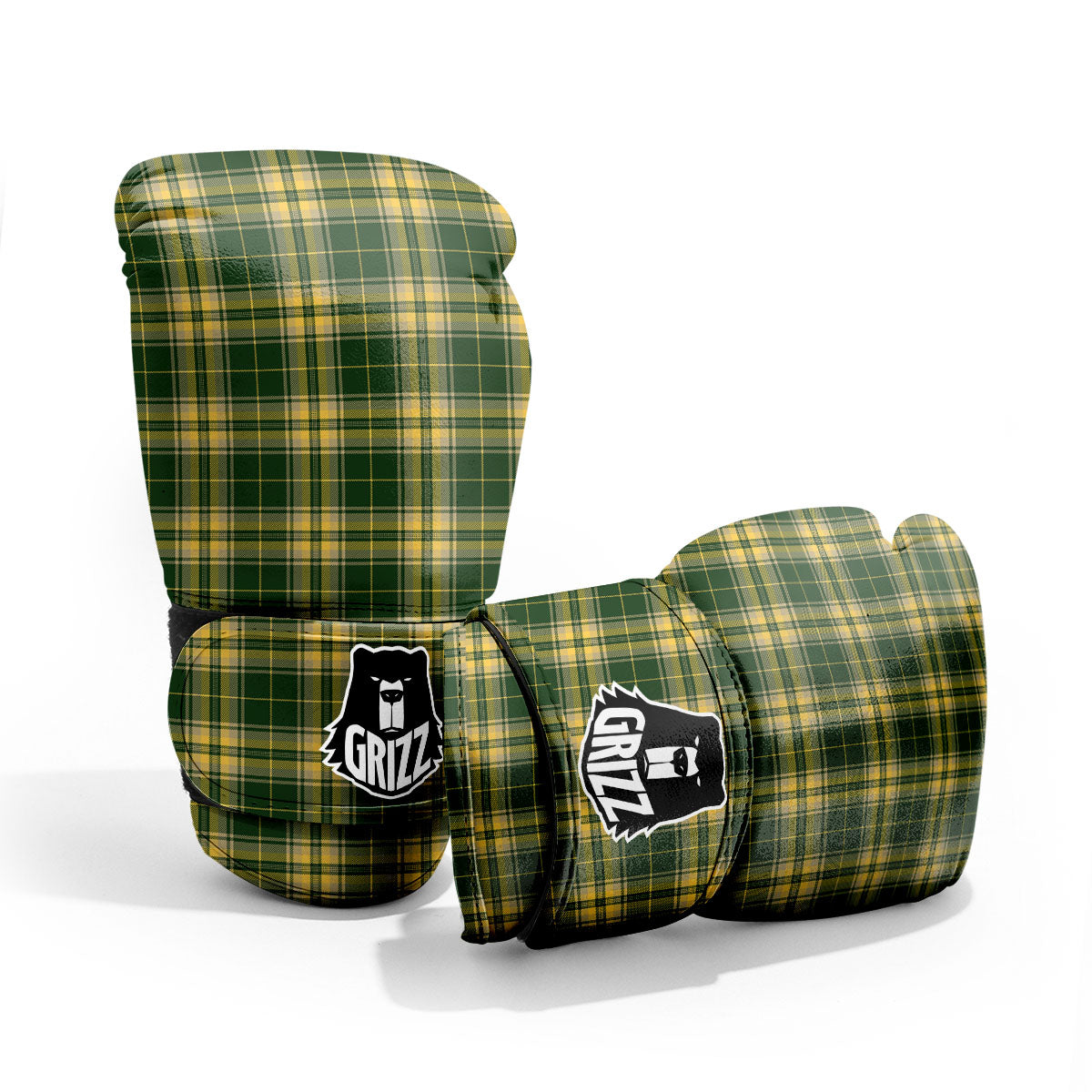 Stewart Tartan Yellow And Green Print Pro Boxing Glove