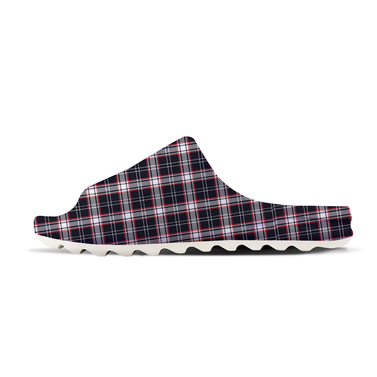 Stewart Tartan Red And Black Print Sandals-grizzshop